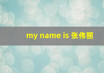 my name is 张伟丽